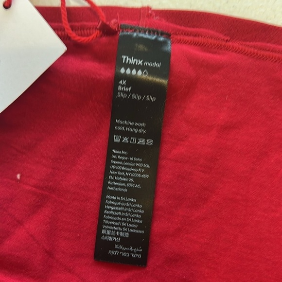 Thinx Sz 4X Brief Modal Red Period Panties Heavy Absorbency NWT - Picture 5 of 5